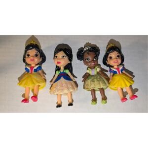 4 Vintage Disney My First Mini Princess 3” Dolls Snow White Cake Toppers